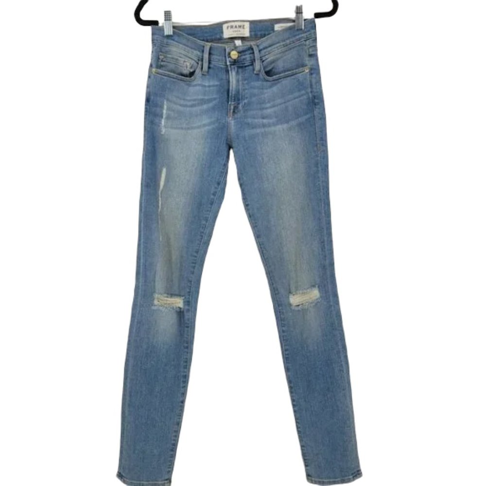 Frame Distressed Le Skinny De Jeanne Jeans Sz 26